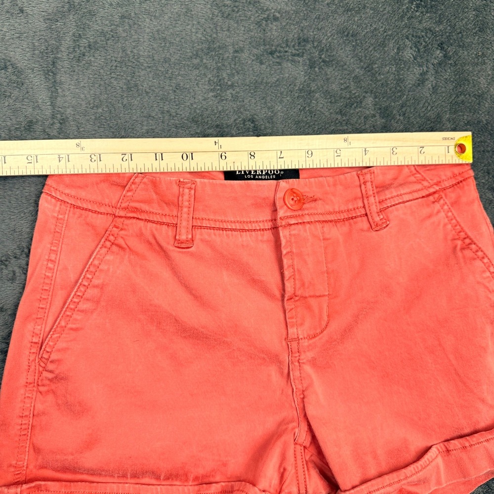 Liverpool Los Angeles Coral Orange Cotton Blend‎ Shorts Womens Size 4 - Picture 10 of 10